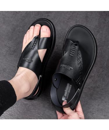 Men's Leather Bunion Corrector Flip Flops - Black, 26cm - Plantar Fasciitis & Flat Foot Correction Sandals - Buy Online on GoSupps.com