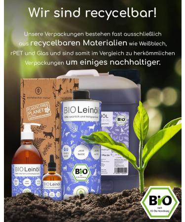 Wolfsbach Organic Linseed Oil for Dogs & Cats Omega 3 & 6 5L Cold Pressed 100% Organic from Germany Feed & BARF Oil Certified De- ko-060 - Buy Online on GoSupps.com