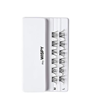 KISS imPRESS False Eyelashes - Airy Wispy Lash Clusters 12mm-14mm 12 Pre-Bonded Falsies Contact Lens Friendly Easy Application & Reusable Strip Lashes - Buy Online on GoSupps.com