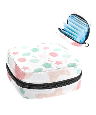 Women's bonds storage pockets Stillpad holder pink sea sea naves shell turtle green portable period kit pocket feminine product bag for women girls color3