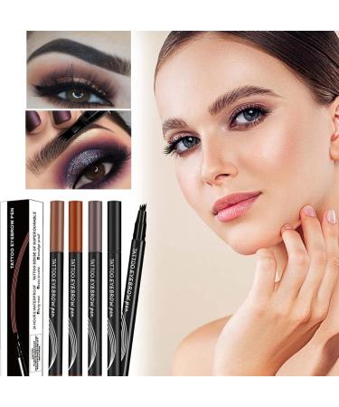 4 Points Eyebrow Pencil Eyebrow Pen Microblading liquid Eyebrow Pen Creates Lasting Make-Up Professional Natural Looking Eyebrows Daily Waterproof Eyebrow Pen Stays on 24H (Black) - Buy Online on GoSupps.com