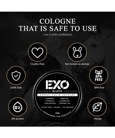 EXO Herbal Solid Cologne For Men Woody Fresh & Masculine with notes of Bergamont Vanilla Ambroxan Cruelty-Free Natural Travel Friendly Spill-Proof Fragrance for Men 2 oz (Single Pack) 2 Fl Oz (Pack of 1) - Buy Online on GoSupps.com