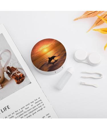 Buy Dolphin & Sunset Print Contact Lens Case | Travel-Friendly Lens Care Box - Buy Online on GoSupps.com