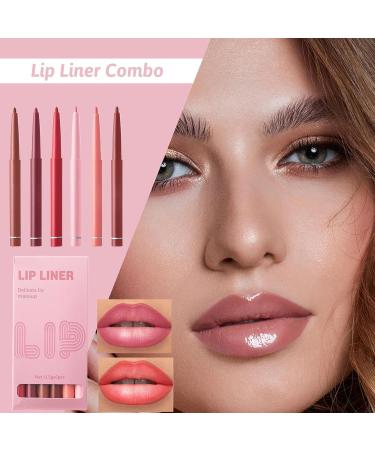 Wisylizv Lip Liner Pens 6 Pack Waterproof Matte Lip Stain Smudge Resistant Lip Liner Long Lasting Lip Color for Defined Vibrant Lips - Buy Online on GoSupps.com