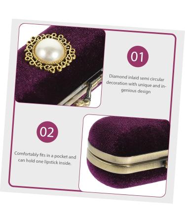  Mikinona Mikinona Lip Gloss Box Lip Holder Vintage Mirror Mini Lipsticks Jewelry Storage Organizer Purple Travel Lipstick Storage - Buy Online on GoSupps.com