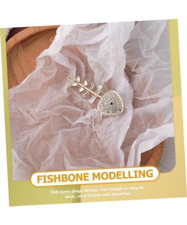 Beatifufu Fish Bone Shaped Hair Clips Girls Rhinestone Hairpins Cute Hair Barrettes Fishbone Hair Decoration Parties Holidays - Buy Online on GoSupps.com