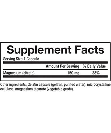 Natural Factors Magnesium Citrate 150 mg - 90 Capsules | Supports Muscle & Nerve Function - Buy Online on GoSupps.com