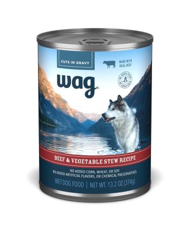 Amazon Brand - Wag Stew Canned Dog Food, 13.2 oz (Pack of 12) Beef & Vegetable