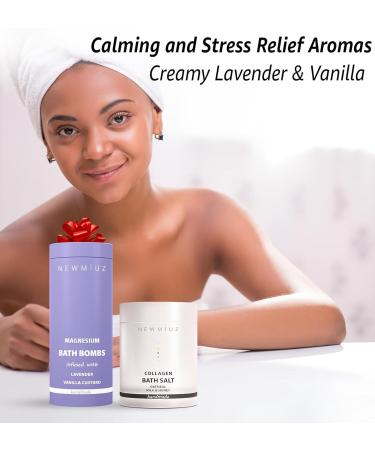 Magnesium Lavender Vanilla Fizzing Bath Bomb Luxury Bath Gift Set - Sensitive Skin Formula for A Spa Relaxation Bath - Moisturizing Shea Butter - Stress Relief Gift for Women Christmas Birthday - Buy Online on GoSupps.com
