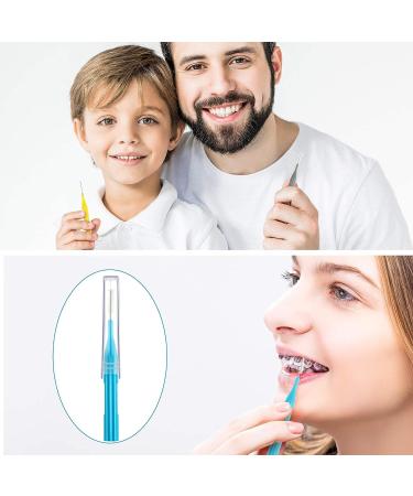 100 Pieces Interdental Braces Brush Set for Oral Hygiene - Light Blue/Grey/Purple - Buy Online on GoSupps.com