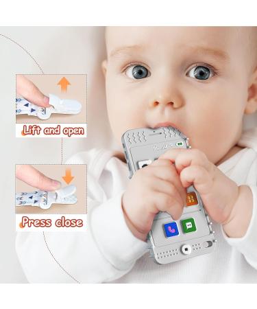 FFTROC Smart Phone Shape Silicone Teething Toy for Babies 6-12 Months - Grey - Buy Online on GoSupps.com