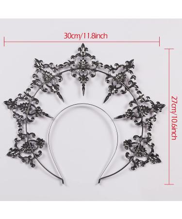 L'VOW Vintage Saint Halo Crown Tiara Headband Baroque Goddess Bridal Hair Accessory Costume - S1 Silver - Buy Online on GoSupps.com