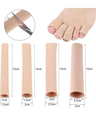 4-Piece Silicone Toe Protection Set | Adjustable Hose Bandage & Toe Caps for Corns Blisters & Pressure Relief - 15cm Off-White - Buy Online on GoSupps.com