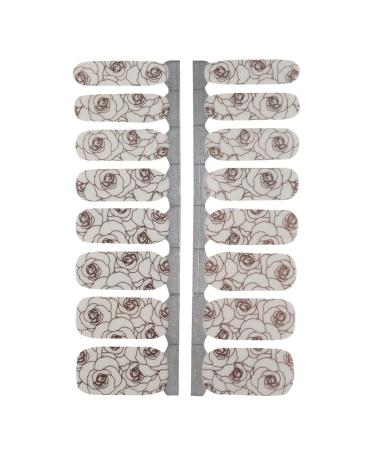 My nails nail foils rose pattern I 16 Ultra-D nne nail polish strip pattern/white/pink i self-adhesive premium nail art wraps i sticks to natural and lacquered acrylic gel & shellac nails