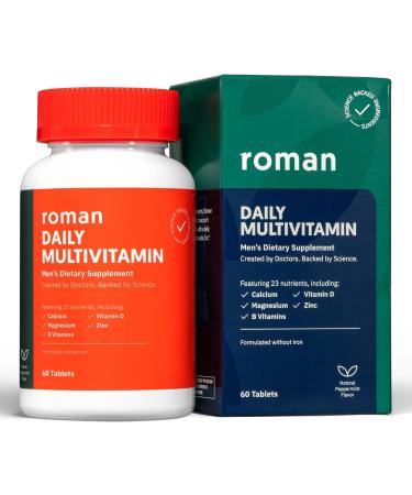 Roman Men's Daily Multivitamin | Supports Physical & Brain Health | 23 Key Nutrients with Calcium, Magnesium & Zinc | 30-Day Supply | 60 Tablets - Buy Online on GoSupps.com