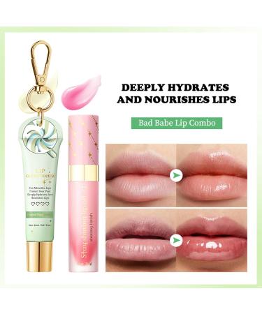 ACSUSS 2 Pack Frosted Peppermint Lip Balm and Lip Oil Daily Hydrating Care Set Pink Green One Size One Size Pink Green - Buy Online on GoSupps.com