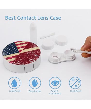 American and Latvia Retro Flag Round Case for Contact Lens Kit Storage Box with Mirror Portable Cute Lens Holder - Buy Online on GoSupps.com