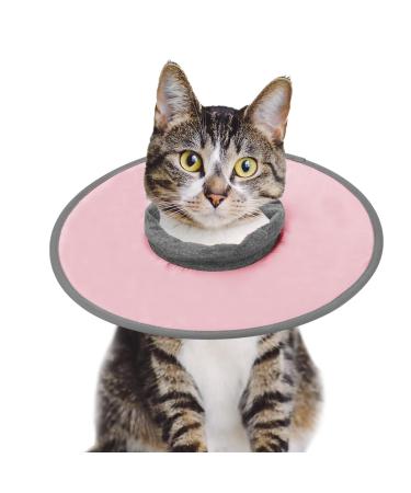 Cat Recovery Collar Vivifying Cat Cone Adjustable Cat Neck Protective Cat Collar Waterproof Elizabethan E Collar for Cats Kittens Puppies after Surgery to Stop Licking Wounds (Pink Size M)