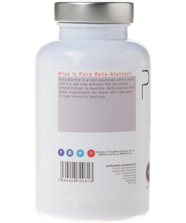 Bodybuilding Warehouse Pure Beta Alanine 500mg - 120 Capsules - Buy Online on GoSupps.com