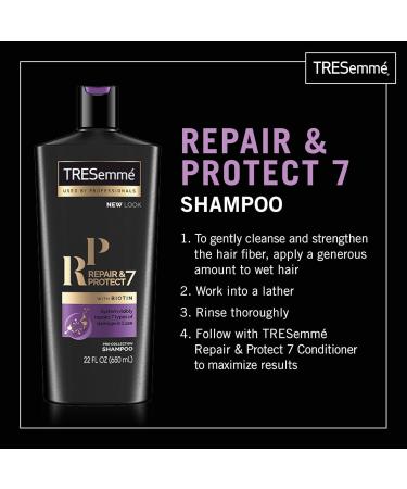 TRESemme Shampoo and Conditioner Set Repair & Protect 7 with Biotin - Visibly Repairs Styling Damage & Strengthens Hair - 22 Fl Oz Each | International Shipping Available - Buy Online on GoSupps.com