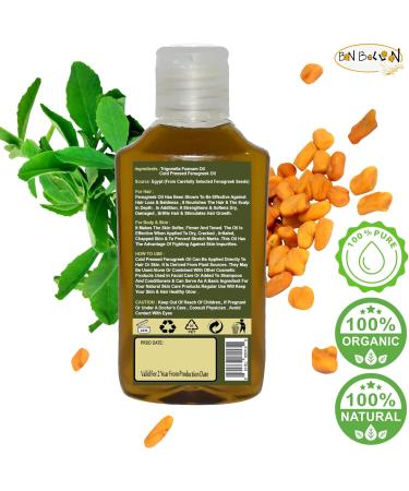 Bonballoon Nature Mix Fenugreek Oil - 1.70 oz / 50 ml - Organic, Undiluted, Pure Essential Oil for Hair Growth, Skin Health, Massage - Cold Pressed, Premium Quality - Buy Online on GoSupps.com