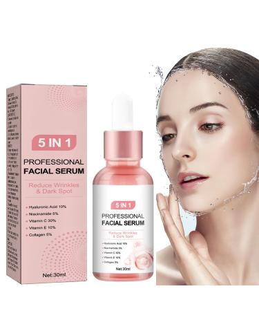 5 in 1 Hyaluronic Acid Face Serum Anti-aging Niacinamide Facial Serum for Women Acne Remove & Dark Spot Remove Serum Face Serum for Anti-wrinkle Face Lift Improve Uneven Skin Tone