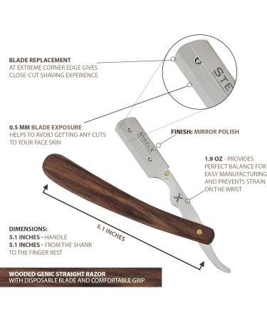Cut Throat Razor by SteelX Organic Wooded Straight Razor Professional Barber Razor Premium Quality Straight Edge Razor Moustache & Beard Shaving Razor Single Blade Razor & Blades Not Included - Buy Online on GoSupps.com