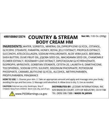 Country & Stream Body Cream HM 200 ml - Buy Online on GoSupps.com