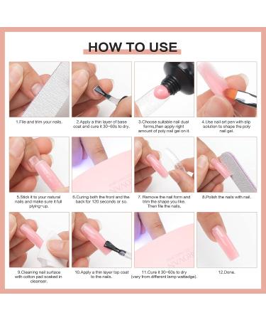 Morovan Poly Gel Nail Kit - 6 Colors Professional Poly Extension Gel Starter Kit for Easy DIY Nail Art at Home - Buy Online on GoSupps.com