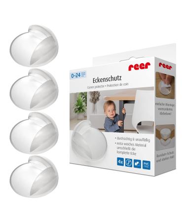 reer corner protectors for babies 4 pieces transparent and free of PVC BPA latex tested child-safe Contents 4 pieces