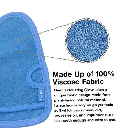 Bvanzo Exfoliating Glove - Dead Skin & Fake Tan Remover Mitt for Shower - Skin and Body Exfoliator - Blue - Buy Online on GoSupps.com