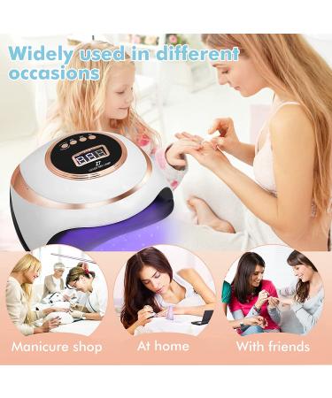 180W Professional UV Nail Lamp with 57pcs Lamp Beads | Fast Curing Nail Dryer | 4 Timers Gel Nail Light | for Gel Nail Polish Kit | Home Salon Nail Art Tools - Buy Online on GoSupps.com