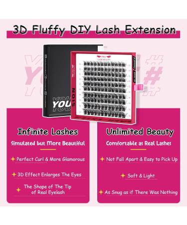 PRO Cluster Lashes 120 Pcs Lash Clusters 3D Fluffy DIY Eyelash Extension Individual Lashes Thin Band Easy to Apply at home Lashes(Casual 10-16mix) 10-16 mix Casual - Buy Online on GoSupps.com