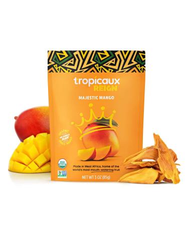 Tropicaux Reign Organic Dried Fruit Pack Dried Mango Healthy Vegan No Sugar Added Non GMO Snacks for Kids  Adults (Mango 3oz 2 pack (6oz Total)) Mango 3oz 2 pack (6oz Total) - Buy Online on GoSupps.com