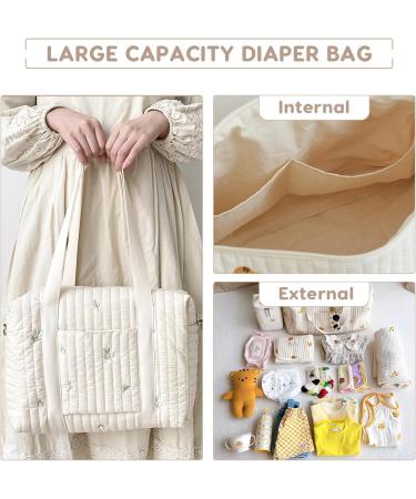 Sonarin Big Capacity Embroidery Baby Diaper Bag - Stylish Light Travel Hand Luggage with Shoulder Strap | Ideal for Moms - Buy Online on GoSupps.com
