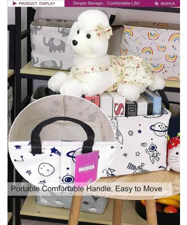 Rectangular Fabric Storage Basket for Toys, Books, Clothes - Rec Spaceships Design - Buy Online on GoSupps.com