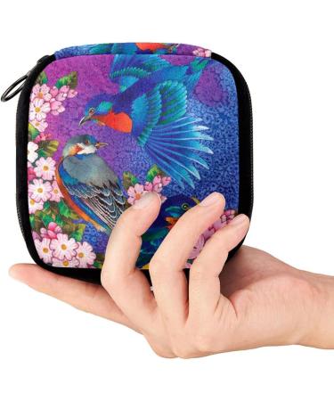 GIAPB Period Bag | Sanitary Napkin Storage & Makeup Pouch | Spring Summer Blue Bird Color - Buy Online on GoSupps.com