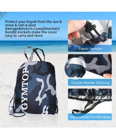 GYMTOP 7.8-18.2ft Waterproof Kayak Canoe Cover - Ocean Camo(420D Thickened) | UV Protection Sunblock Shield, Outdoor Storage Dust Boat Cover for 10.8-12.2ft Kayak - Buy Online on GoSupps.com