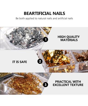 3 Boxes Nail Art Fragments Nail Painting Handicraft Nail Decor Gold Sequins Iaff Sticker Nail Art Foil Glitter Nails Decoration Stickers for Nails Manicure Metal Gold Leaf - Buy Online on GoSupps.com