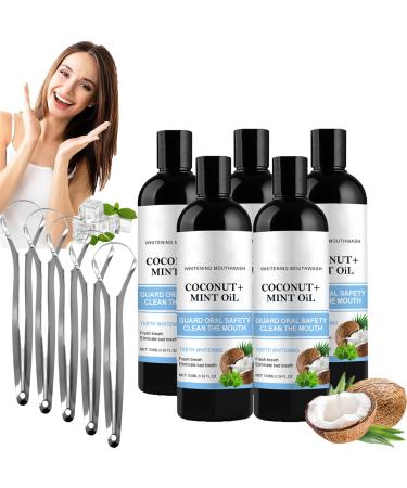 Orgrul natural coconut oil brightening oil mouth rinse coconut mouth oil tooth pulling oil tongue scraper coconut oil mint oil for pulling out