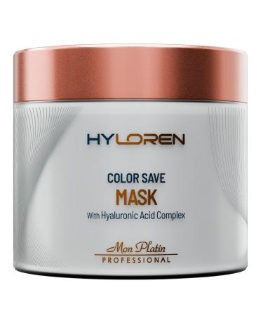HYLoren Color Save Masque capillaire l'acide hyaluronique masque lissant revitalisant en profondeur adoucit lisse et fait briller les cheveux ab m s 500 ml Pour cheveux secs et ab m s.