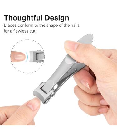 Nail Clipper Nail Cutter for Thick Toenails - Extra Wide Jaw Opening Nail Clippers Large Toenail Fingernail Nail Clippers with File and Gift Box for Men Women Seniors (Silver) - Buy Online on GoSupps.com