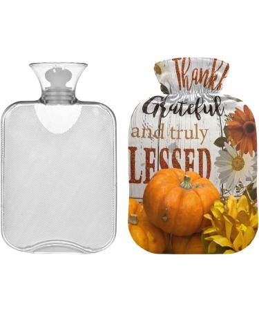 NAANLE Festive Thanksgiving Pumpkin Hot Water Bottle - 1L for Bed & Hand/Foot Warmth Relief | MITEVED Transparent Design - Buy Online on GoSupps.com
