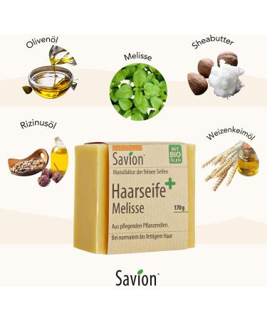  Savion Savion Melisse Plus Soap for Normal to Oily Hair Vegan Palm Oil Free 170g - Buy Online on GoSupps.com