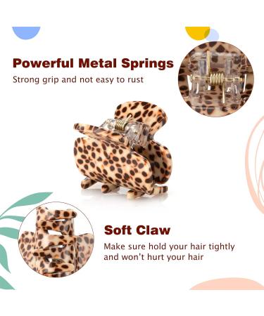 Cobahom 6 Pack Small Hair Claw Clips - Leopard Mini Cellulose Acetate Jaw Clamps for Styling - Non-Slip Cute Hair Accessories for Women and Girls - Buy Online on GoSupps.com