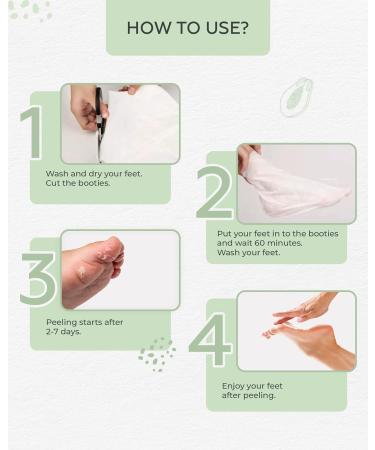 Exfoliating Foot Peel Mask - 2 Pairs, Dermatologically Tested for Hard Skin, Baby Feet Soft - Light-Green - Buy Online on GoSupps.com