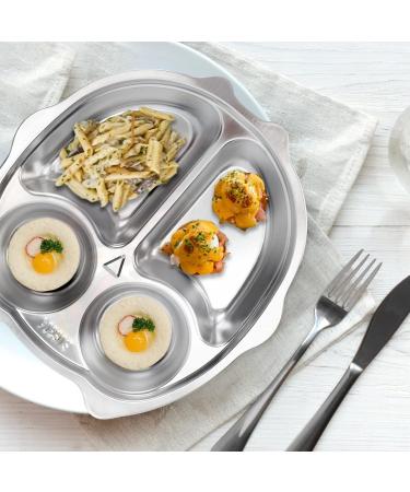 Buy Cabilock Cartoon Owl Stainless Steel Divided Plates for Kids - Durable & Portable Dining Dishes for Toddlers - Buy Online on GoSupps.com