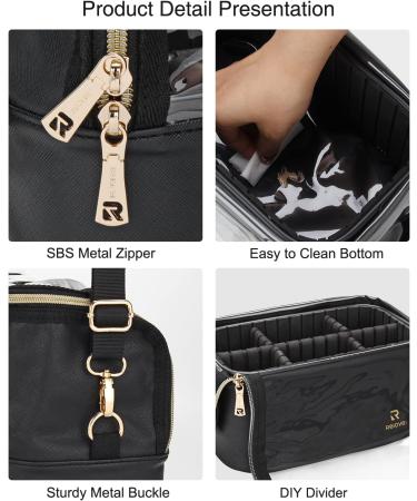 Travel Makeup Brush Holder Case with Shoulder Strap - J-black Large - Buy Online on GoSupps.com