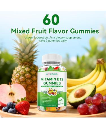 Methyl B-12 3000mcg Supplements for Kids & Adults Vitamins B12 (Methylcobalamin) Complex Gummies with Vitamin B6 D3 lron Folate Supports Energy Levels Nervous System Health 120 Count 60 Count (Pack of 2) - Buy Online on GoSupps.com