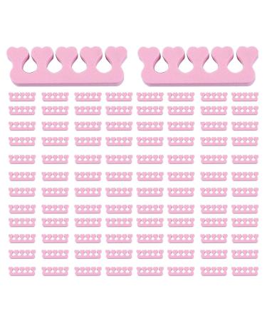 100PCS Toe Separators - Soft Foam Toe Cushions - Pedicure Toe Separators - Perfect for Nail Polish Pedicure Bunion Relief and Hammer Toe(pink 100pcs)